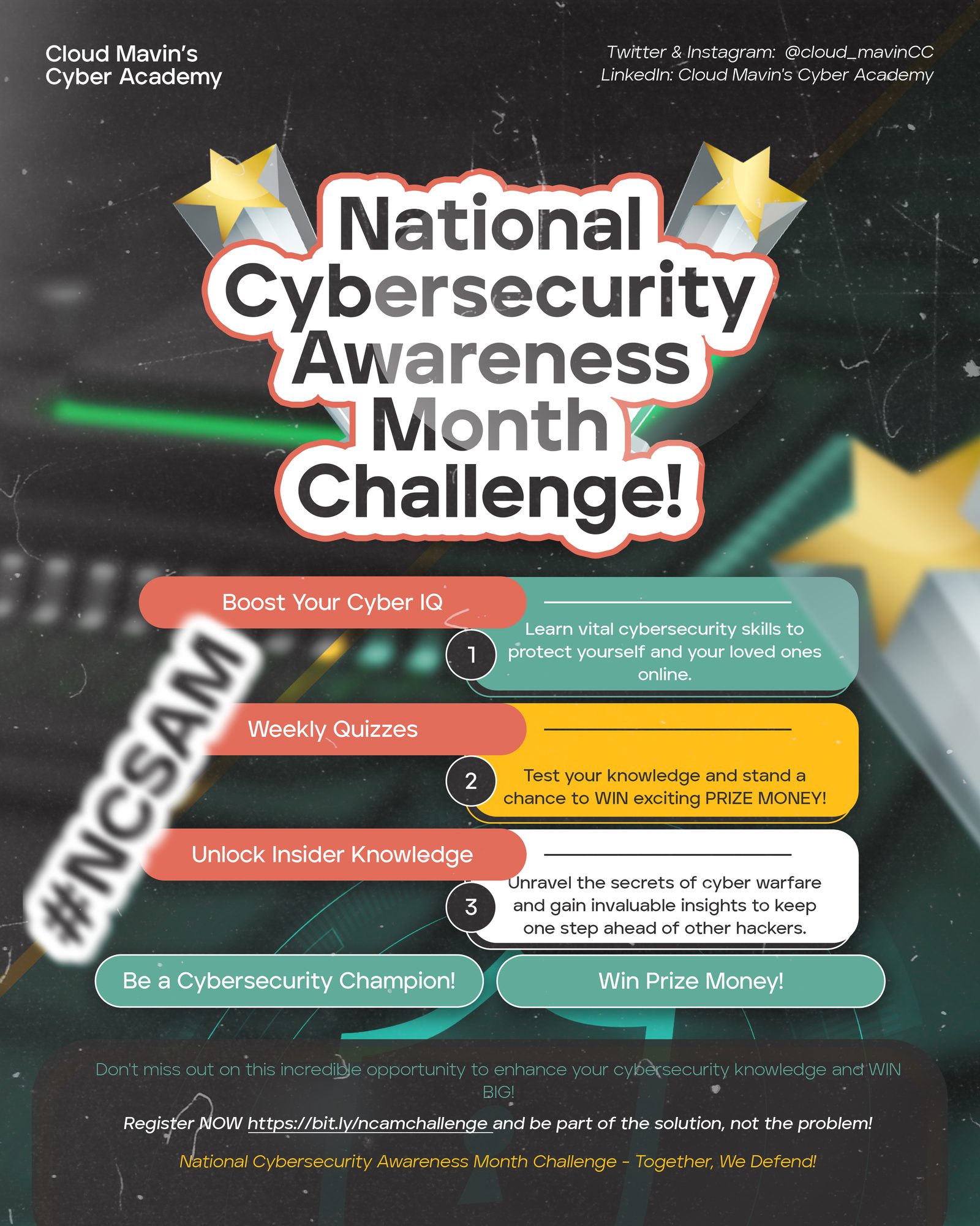 National Cybersecurity Awareness Month Challenge flyer