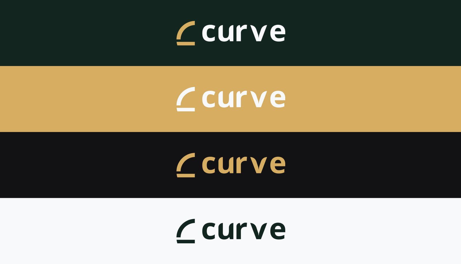 Curve logo on four colours