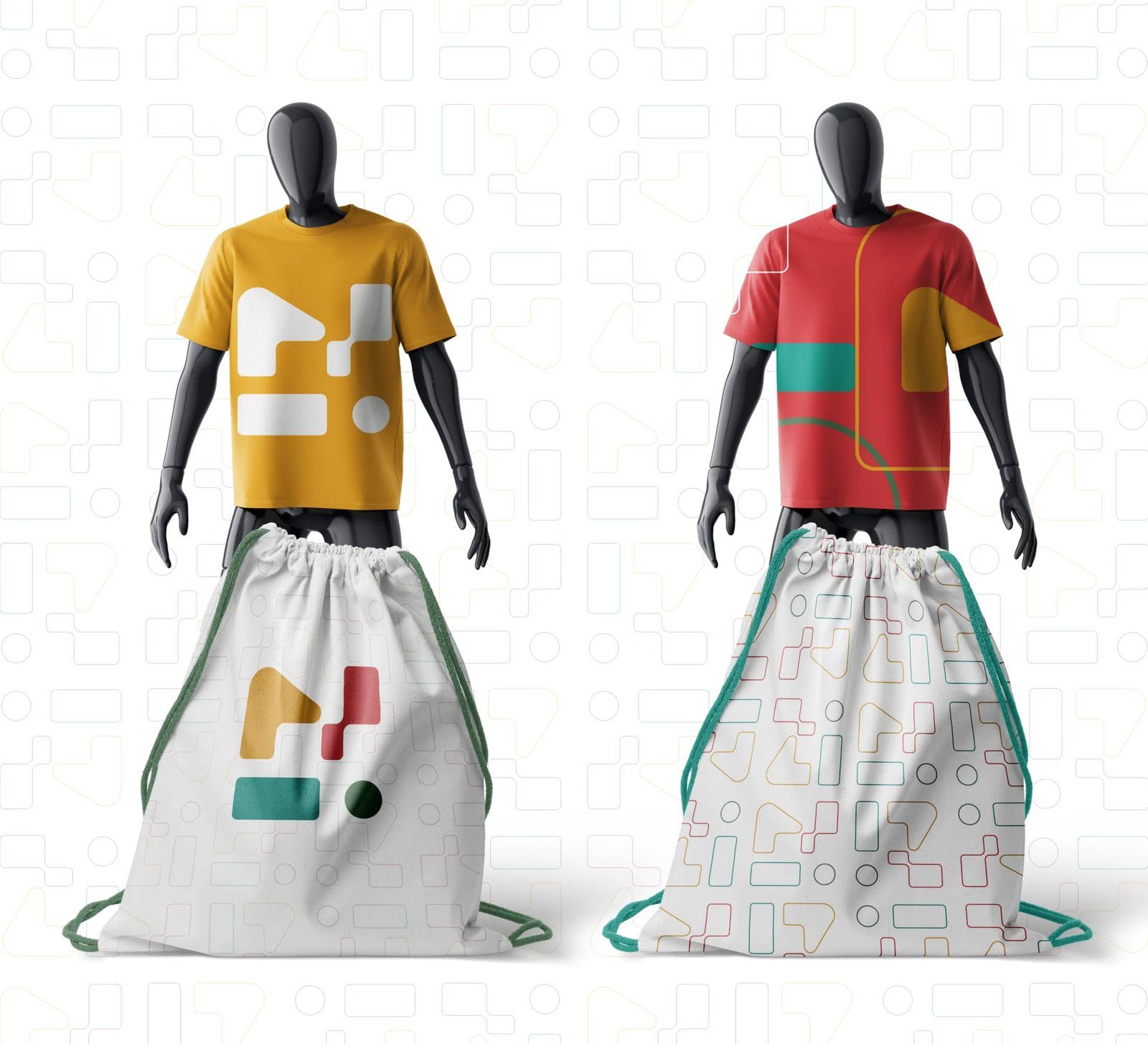 T-shirts and drawstring bag