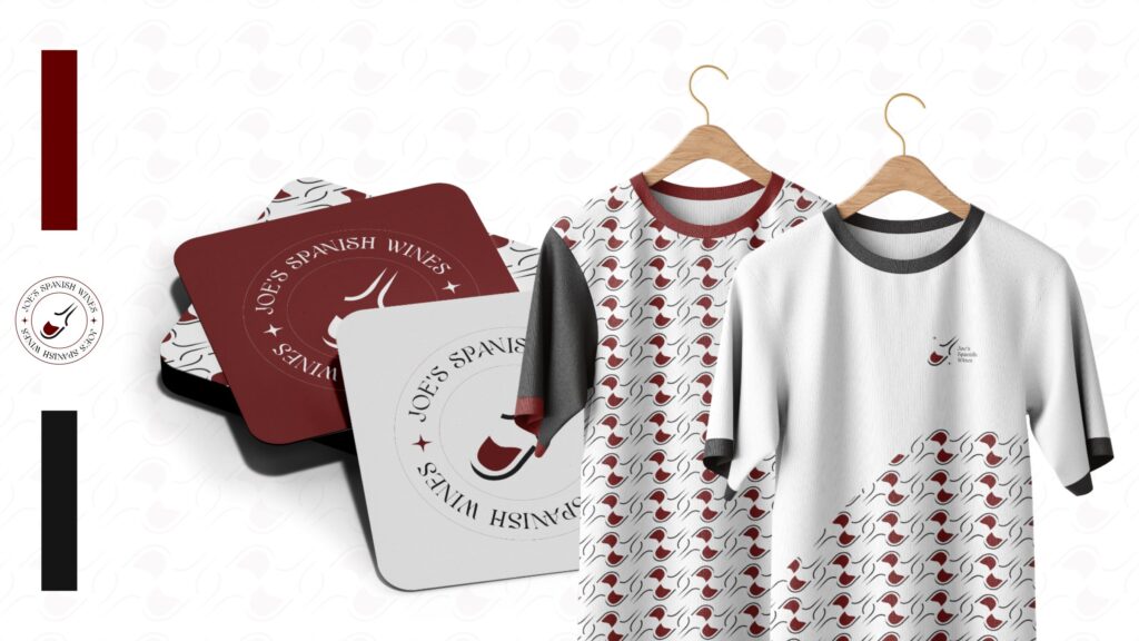 Emblem coasters and patterned shirts